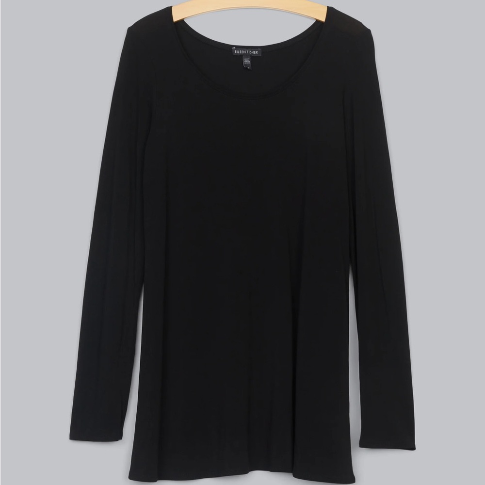 Eileen Fisher Silk Tunic Size Medium Black